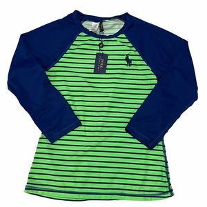 POLO Ralph Lauren Lime Green & Blue Striped Top NWT